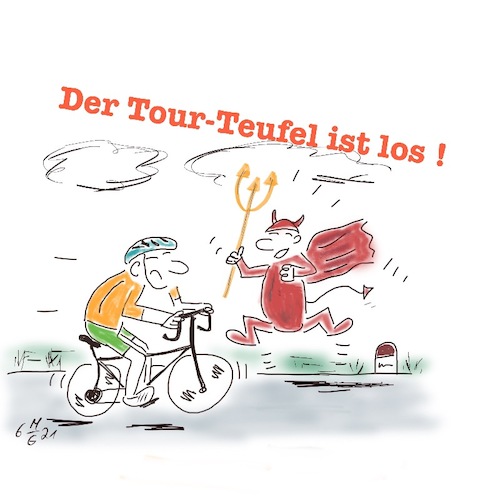 Cartoon: Tourteufel (medium) by legriffeur tagged tour,tourdefrance,de,france,radsport,zuschauer,fans