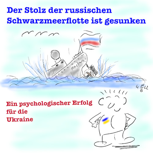 Cartoon: Untergegangen (medium) by legriffeur tagged ukraine,ukrainekonflikt,ukrainekrieg,legriffeur61,cartoon,cartoons,cartoonsforpeace,russland,putin,krieg,raketenkreuzer,marine