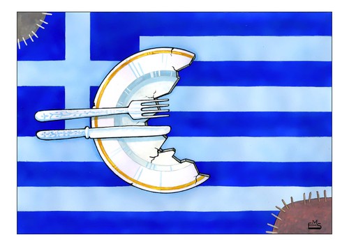 Cartoon: Euro (medium) by Makhmud Eshonkulov tagged euro,greece