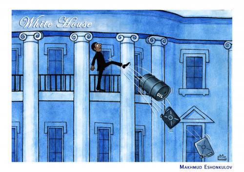 Cartoon: Obama (medium) by Makhmud Eshonkulov tagged obama,white,house,usa