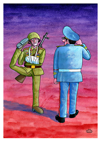 Cartoon: Soldier (medium) by Makhmud Eshonkulov tagged soldier