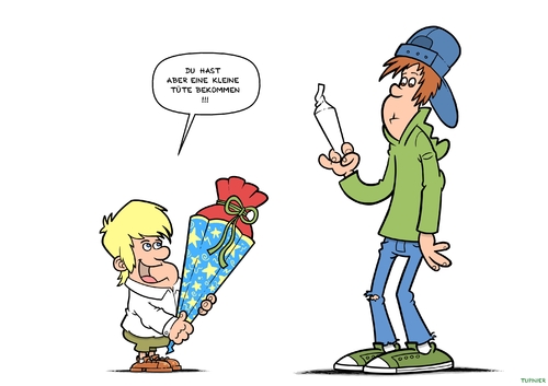 Cartoon: Schulanfang (medium) by Christoon tagged schulanfang,schule,schultüte