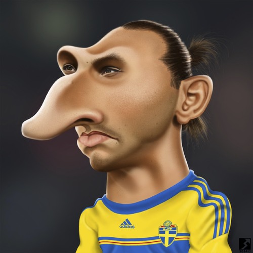 Cartoon: Zlatan Ibrahimovic (medium) by saman torabi tagged zlatan,ibrahimovic