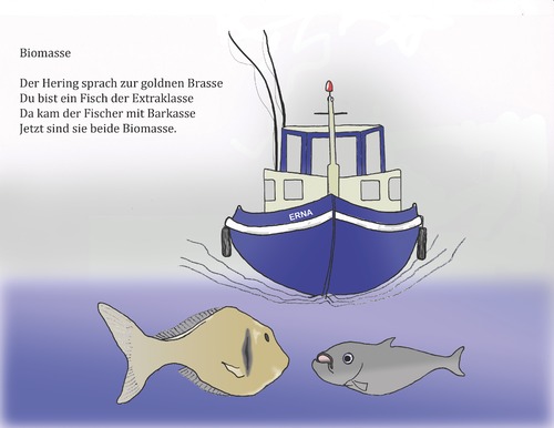 Cartoon: Biomasse (medium) by gege tagged biomasse,fischerei,fischfang,barkasse,tiere,fischkutter,meer,fische,angler,angeln