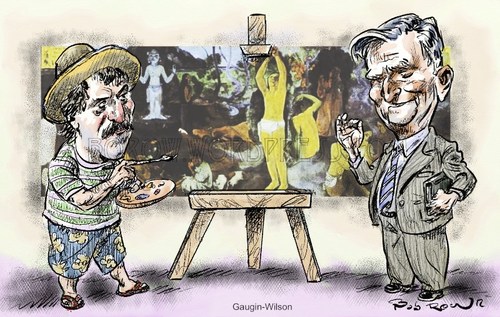 Cartoon: Gaugin-Wilson (medium) by Bob Row tagged wilson,gaugin,entomology,biology,human,destiny