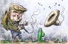 Cartoon: Trump cowboy (small) by Bob Row tagged donald,trump,racism,america,usa,republican,party,elections,democracy,mexico