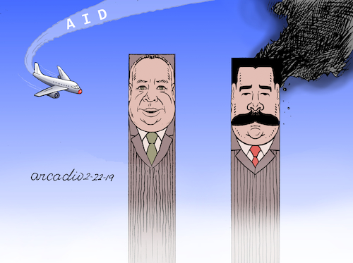 Cartoon: 23F (medium) by Cartoonarcadio tagged venezuela,dictator,maduro,diosdado,latin,america