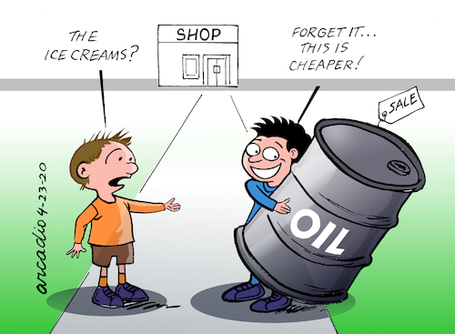 Cartoon: Cheap Oil. (medium) by Cartoonarcadio tagged oil,energy,gas,prices
