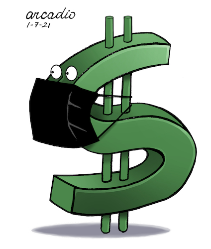 Cartoon: Covid 19 and economy. (medium) by Cartoonarcadio tagged covid,omicron,delta,health,vaccines,pandemic