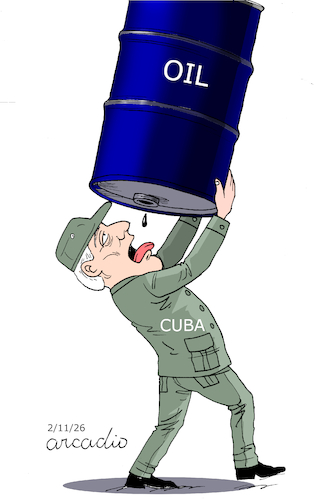 Cartoon: Cuba without oil (medium) by Cartoonarcadio tagged cuba,socialism,castro,diaz,canel