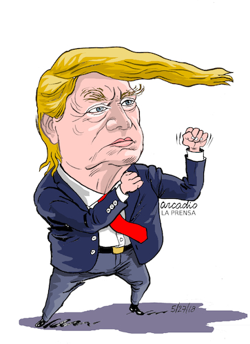 Cartoon: Donald Trump US President. (medium) by Cartoonarcadio tagged trump,kim,us,president