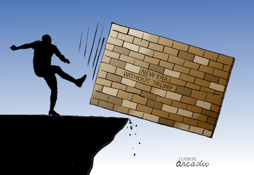 Cartoon: End of an era. (medium) by Cartoonarcadio tagged trump,usa,us,elections,democracy,biden