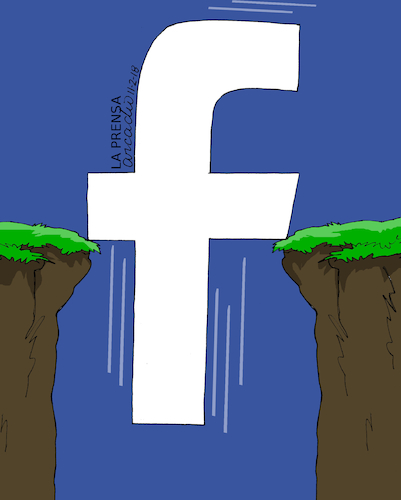 Cartoon: Facebook in decline. (medium) by Cartoonarcadio tagged facebook,social,net,internet