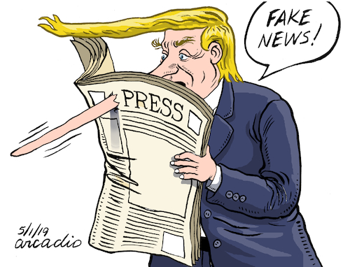 Cartoon: Fake News or... (medium) by Cartoonarcadio tagged trump,washington,white,house