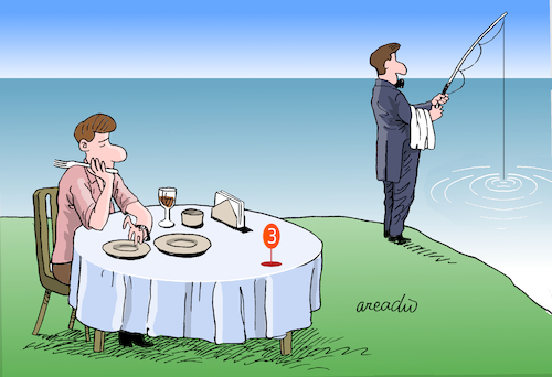 Cartoon: Fresh fish Restaurant. (medium) by Cartoonarcadio tagged humor,cartoon,smile,gag