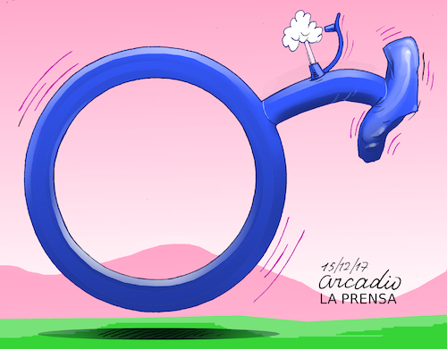 Cartoon: Goodbye machismo. (medium) by Cartoonarcadio tagged machismo,women,rights