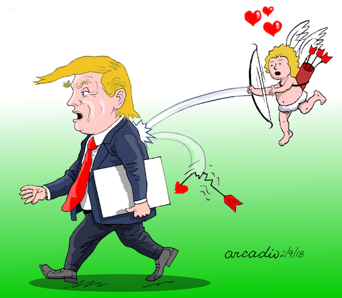 Cartoon: Happy Valentines day Trump. (medium) by Cartoonarcadio tagged valentines,day,trump,us,president,love