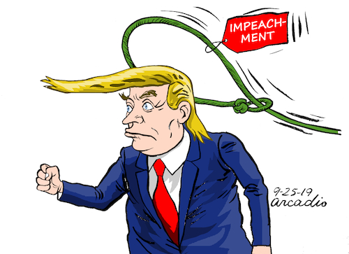 Cartoon: Impeachment (medium) by Cartoonarcadio tagged trump,courts,congress,washington