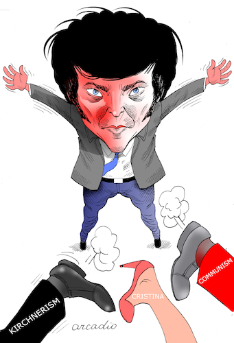 Cartoon: Javier Milei in Argentina. (medium) by Cartoonarcadio tagged argentina,milei,politicians