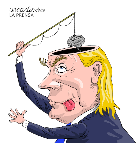 Cartoon: Little brain Trump. (medium) by Cartoonarcadio tagged trump,us,president,usa,white,house
