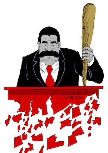 Cartoon: Maduro and his world. (medium) by Cartoonarcadio tagged maduro,venezuela,dialogue,dictatorship,socialism