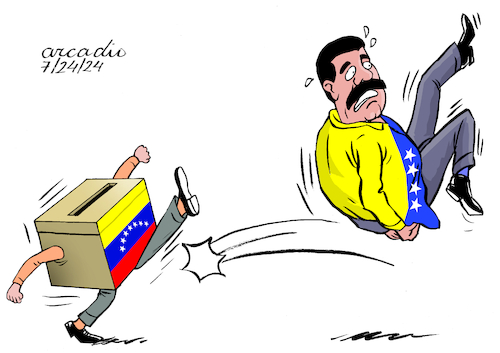 Cartoon: Maduro you are fired (medium) by Cartoonarcadio tagged maduro,venezuela,election
