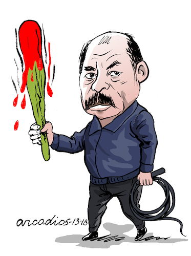 Cartoon: Ortega nicaraguan president (medium) by Cartoonarcadio tagged ortega,nicaragua,dictator,politician,latin,america,central