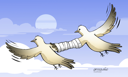 Cartoon: Saving energy. (medium) by Cartoonarcadio tagged energy,birds,humor,cartoon
