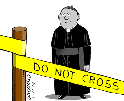 Cartoon: The catholic church in trouble. (medium) by Cartoonarcadio tagged catholisism,church,pope,sexual,abuse,crime,priest
