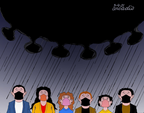 Cartoon: The longest night. (medium) by Cartoonarcadio tagged coronavirus,pandemic,covid,19,health