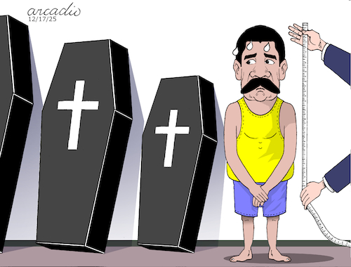 Cartoon: THE U.S. MEASURING MADURO. (medium) by Cartoonarcadio tagged maduro,venezuela,latin,amaerica