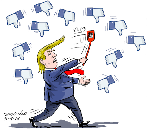Cartoon: Trump is not popular. (medium) by Cartoonarcadio tagged trump,usa,us,government,president,diplomacy