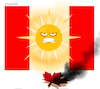 Cartoon: Canada is burning. (small) by Cartoonarcadio tagged canada,global,warming,pollution,planet,earth