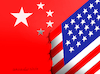 Cartoon: China and USA crash. (small) by Cartoonarcadio tagged china usa trade war economy finances