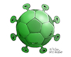Cartoon: Coronafootball. (small) by Cartoonarcadio tagged coronavirus,pnademic,football,sports