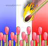 Cartoon: France about to light up. (small) by Cartoonarcadio tagged france protests economy pensions