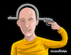 Cartoon: Illogical gun. (small) by Cartoonarcadio tagged suicide crime society people