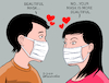 Cartoon: Love in the time of coronavirus. (small) by Cartoonarcadio tagged coronavirus,virus,health,masks,china