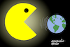 Cartoon: Pac-Human (small) by Cartoonarcadio tagged earth,climate,change,environment