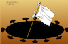 Cartoon: Pandemic does not give truce (small) by Cartoonarcadio tagged pandemic,coronavirus,health,white,flag