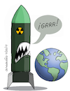 Cartoon: Planet Earth and nuclear weapons (small) by Cartoonarcadio tagged nuclear weapons wars conflicts planet earth