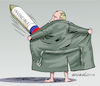 Cartoon: The invincible Putin. (small) by Cartoonarcadio tagged weapons,wars,russia,asia,europe,putin,military,arms,race