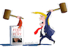 Cartoon: Trump vs. Book. (small) by Cartoonarcadio tagged trump,book,michael,wolf,white,house