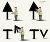 Cartoon: TV fanatic. (small) by Cartoonarcadio tagged cartoon humor enterteinment tv