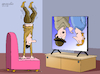Cartoon: TV upside down. (small) by Cartoonarcadio tagged cartoon,entarteinment,humor