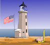 Cartoon: US lighthouse. (small) by Cartoonarcadio tagged trump,cpovid,19,coronavirus,usa
