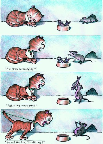 Cartoon: Sovereign (medium) by Lv Guo-hong tagged cats,rats,fish