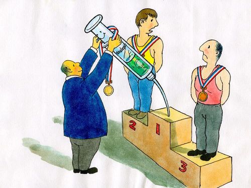 Cartoon: True champion (medium) by Lv Guo-hong tagged doping
