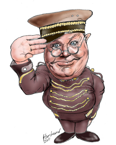 Cartoon: Benny Hill (medium) by Harbord tagged benny,hill,british,comedy,silly,doorman