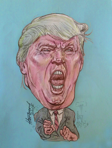 Cartoon: Donald Trump (medium) by Harbord tagged donald,trump,angry,politician